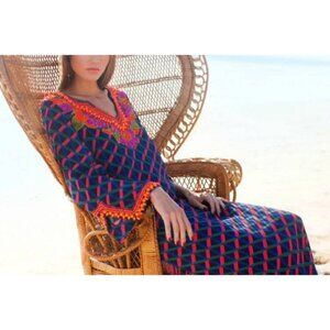 💕TRINA TURK💕 Beaded Tyler Kaftan Dress ~ Geometric Design XS NWT